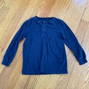 Primary Henley long sleeve tee navy blue Size 2-3